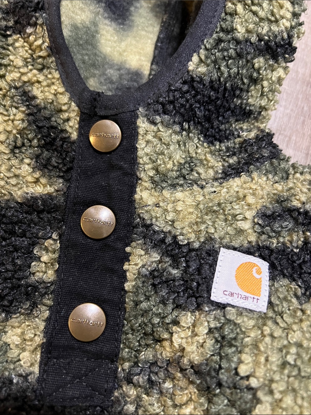 Carhartt Boys Camo Half Snap pullover hoodie size 9M - Picture 2 of 5